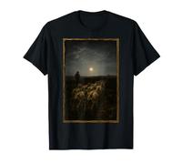 Skeleton Sheep Flock Moonlight Shepherd Spooky Gothic Art T-Shirt