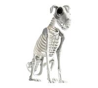 Skeleton Sitting Dog - Creepy Canine Decor, Lightweight Bone Figure | Life Size Dog Skeleton with Movable Joints for Outdoor Halloween Setup Haunted House Props Theme Party Lawn Scene Indoor Display
