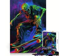 Skeleton Skateboarder 1000 Piece Jigsaw Puzzles for Adults Sharp Logic Toy Home Leisure Tight Cut Heartfelt Gift 38x26cm