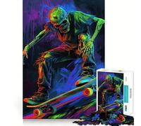 Skeleton Skateboarder 1000 Piece Jigsaw Puzzles for Adults Sharp Logic Toy Home Leisure Tight Cut Heartfelt Gift 38x26cm