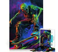 Skeleton Skateboarder 1000 Piece Jigsaws for Teenagers Mind Exercise Toy Mental Relax Design Assembly Santa Wish List 50x75cm
