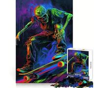 Skeleton Skateboarder 1000 Piece Jigsaws for Teenagers Mind Exercise Toy Mental Relax Design Assembly Santa Wish List 50x75cm