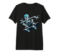 Skeleton Skater Trick Skateboard Skull Action Boney Cool Art Premium T-Shirt