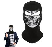 Skeleton Skull Balaclava Mark, Ghost Death Mark, Windproof Warmer Headwear for Outdoor Riding, Ski Snood Mask - Black Halloween Cosplay Masks
