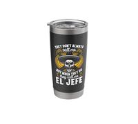 Skeleton Skull Espanol Spanish Mexican Boss Call Me El Jefe Stainless Steel Insulated Tumbler