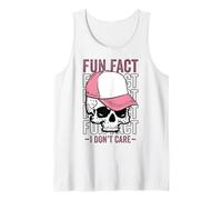 Skeleton Skull Fun Fact Dont Care Sarcastic Humor Halloween Tank Top