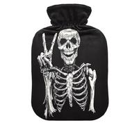 Skeleton Skull Peace Dark tag3 Hot Water Bottle with Cover for Pain Relief tag1 for tag2, 2L
