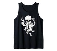Skeleton Skull Scary Octopus Halloween Rock n Roll Tank Top