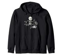Skeleton Soccer Halloween Sport Player Costume Zip Hoodie