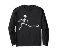 Skeleton Soccer Player Spooky Trick Or Treat Halloween Long Sleeve T-Shirt