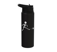 Skeleton Soccer Player Spooky Trick Or Treat Halloween Stainless Steel Insulated Water Bottle