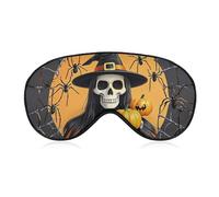 Skeleton Spider Web Sleep Mask Comfort Travel Eye Masks with Adjustable Elastic Strap Soft Funny Block Light Sleep Eye Cover for Side Sleeper for Nap Men Women Gift