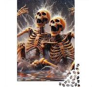 Skeleton Splash Art 1000 Piece Jigsaw Puzzle For Adults Family Challenge Toys Stress Relief Puzzle Cultivate The Spirit of Teamwork for Men, Women, Elders, Seniors 500pcs (52x38cm)