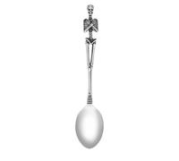 Skeleton Spoon Fork Set,Halloween Stainless Steel Coffee Spoon,Skull Silverware Set,Skeleton Fruit Dessert Spoon Fork,Scary Fruit Flatware Set for Tea Party Decorations