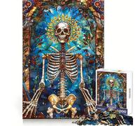 Skeleton Stained Glass for Adults 1000 Piece Puzzle Mind Exercise Toy Gentle Leisure Design Assembly Seasonal Gift 38x52cm