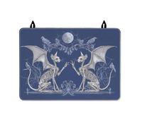 Skeleton Stove Top Cover for Electric Stove, Gothic Mysterious Bat Moon Halloween Navy Washable Rv Cover for Small Kitchen Spaces Everyday Kitchen Use Decor 28x20 Inch