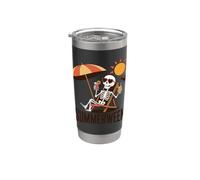 Skeleton Summerween Drink Beach Halloween Summer Scary Fun Stainless Steel Insulated Tumbler