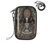 Skeleton Sun Black Passport Holder for Travel Passport Wallet Organizer