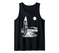 Skeleton Surfer with Surfboard Gothic Summer Summerween Tank Top