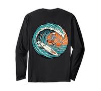 Skeleton Surfing Vintage Surfer Surf Board Retro Wave Sunset Long Sleeve T-Shirt