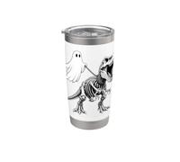 Skeleton T Rex Leashed Ghost Halloween Dinosaur Bones Stainless Steel Insulated Tumbler