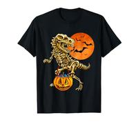 Skeleton T Rex Scary Pumpkin for Boys Kids Funny Halloween Value Graphic T-Shirt
