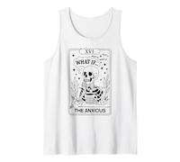 Skeleton Tarot Card What If Anxiety The Anxious Funny Gothic Tank Top