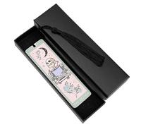 Skeleton Tarot Metal Bookmark with Tassels,Funny Bookmarks for Women Men,Horror Gifts for Halloween Christmas (Pink)