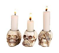 Skeleton Tea Light Holder - Horror Skeleton Skull Candle Holders, Spooky Candle Holder, Horror Skull Candle Holders, Vintage Gothic Candle Holder Decor For Bedroom Living Room