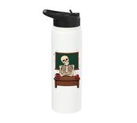 Skeleton Teacher Waiting for Class to Be Quiet Stainless Steel Insulated Water Bottle