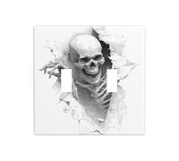 Skeleton Tearing Through The Paper Double Gang Toggle Light Cover Wall Plate Switch Decor Standard Size - 11.4x11.4cm
