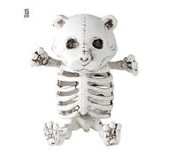 Skeleton Teddy Bear Halloween Decoration Spooky Gothic Decor 15cm