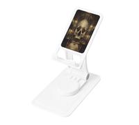 Skeleton Temple Phone Stand Holder,Adjustable Desk Mount for iPhone and All Phones,360 ° Rotation, Integrated Folding, Square Base
