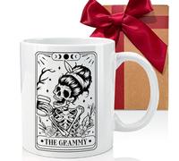 Skeleton The Grammy Tarot Card Skull Mug Gifts for Grandma, Tarot Lovers Gift, Halloween Skull Cup, Mama Witchy Gifts for Women, Goth Bday Gothic Spooky Gift for Mommy, Funny Skeleton Moms Mug