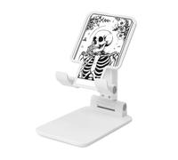Skeleton Thinking Foldable Cell Phone Stand Adjustable Angle Height Desktop Portable Cellphone Cradle Compatible With All Smartphone White-Style