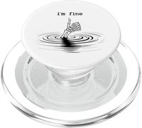 Skeleton Thumbs Up Coming Through Water Im Fine Attitude PopSockets PopGrip for MagSafe