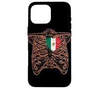 Skeleton Torso Mexican Heart Mexico Flag Long Live Case for iPhone 16 Pro Max