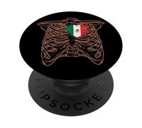 Skeleton Torso Mexican Heart Mexico Flag Long Live PopSockets Adhesive PopGrip