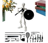 Skeleton Toy | Action Small Skeleton Decoration with Multiple Accessories,Realistic Statue Model with Poseable Joints for Shelves Desks Party Halloween Game Role-Playing