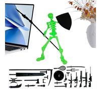 Skeleton Toy Small Moving Skeleton Figure with Multiple Accessories - Movable Joints Realistic Horror Figure Decoration for Halloween Christmas Bookshelves