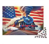 Skeleton Train Rider with Eagles 1000 Pieces Sturdy Cardboard Jigsaw Puzzle for Collectors, Ultra Difficult Puzzle, Party Game Activity, Best Gift for Puzzle Enthusiasts 38x26cm/1000pcs