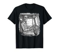 Skeleton Trucker Truck Driver Long Haul Road Trucking T-Shirt