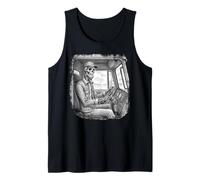 Skeleton Trucker Truck Driver Long Haul Road Trucking Tank Top