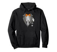 Skeleton Tuxedo Rib Cage Funny Halloween Party Mexican Bones Pullover Hoodie