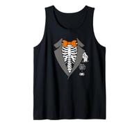 Skeleton Tuxedo Rib Cage Funny Halloween Party Mexican Bones Tank Top