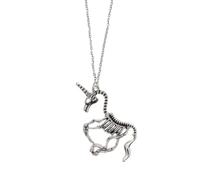 Skeleton Unicorn Necklace Skull Gothic Horse Horn Fantasy Mythical Chain Pagan Magic Magical Creature Bones Fairy Tale Jewellery Myth Animal