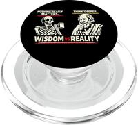 Skeleton vs Socrates Funny Philosophy Meme T-Shirt For women PopSockets PopGrip for MagSafe