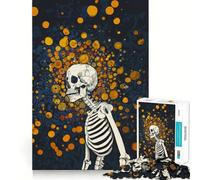 Skeleton Waiting in Between Jigsaw Puzzles 1000 Piece for Teenagers Enhance Memory Leisure Time Solid Cut Santa Wish Item 38x26cm