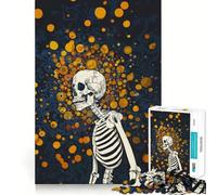Skeleton Waiting in Between Jigsaw Puzzles 1000 Piece for Teenagers Enhance Memory Leisure Time Solid Cut Santa Wish Item 50x75cm