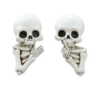 Skeleton Wall Decoration - 1.69 x 0.79 x 3.31 inches, 2 Pack Funny Hanging Bone Figures, Halloween Statues, Expressive Skull Figures with Playful Poses, Perfect for Indoors, Haunted Part
